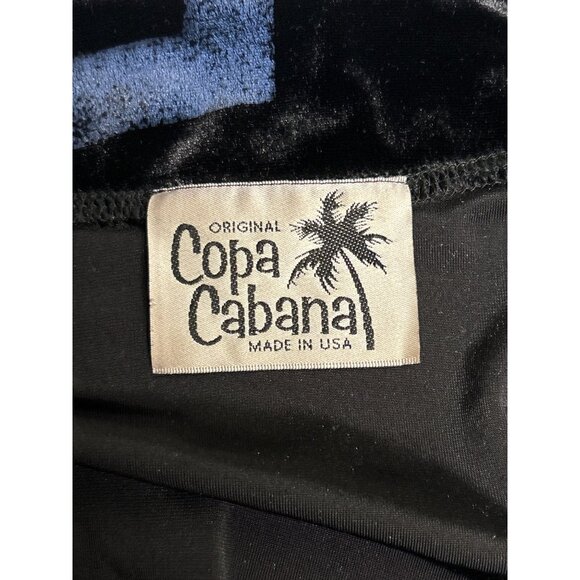 Vintage Copa Cabana Black Velvet Open Cardigan With Abstract Vase Print - Picture 5 of 9